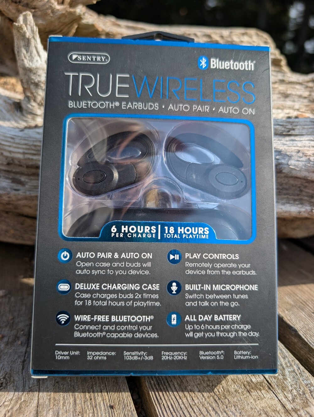 NIB Sentry True Wireless Bluetooth Hook Earbuds Black